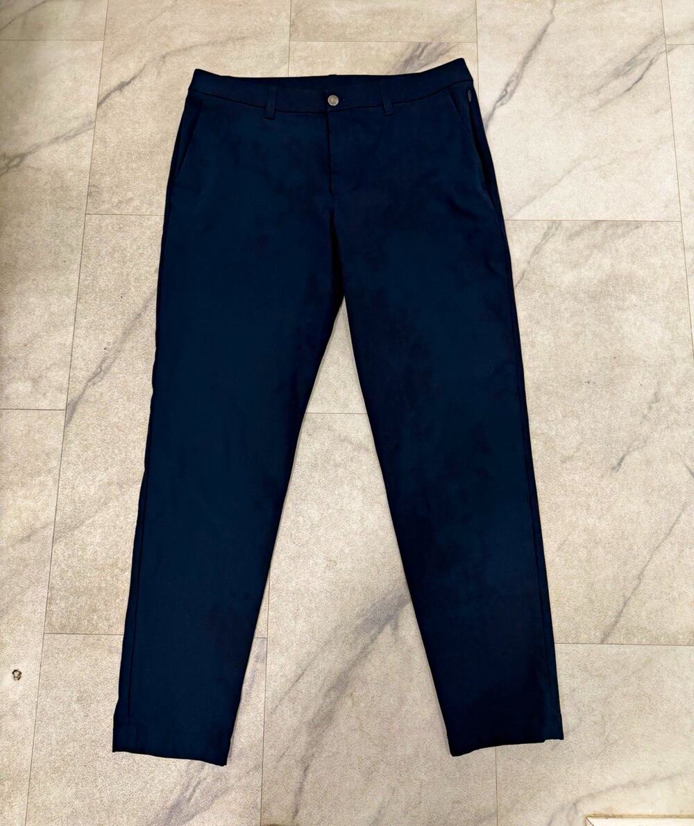 Lululemon Navy Chino Pants Men 32 Regular Slim Tapered Flat Front Stretch
